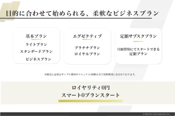 目的に合わせて始められる、柔軟なビジネスプラン