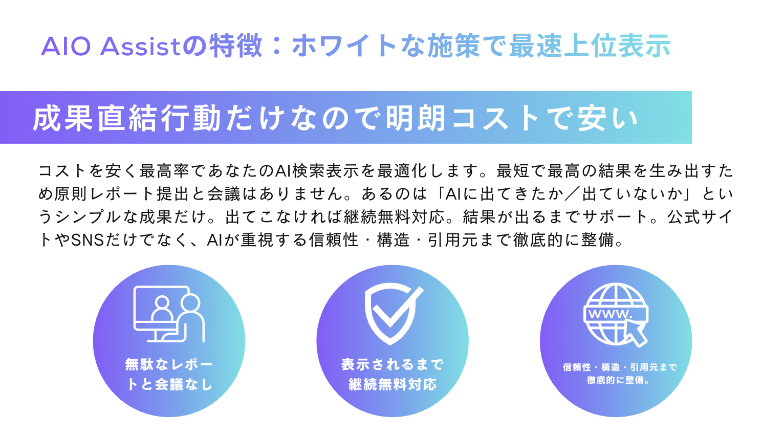 顧客には明朗会計で安心な提案可能。トスアップで本部任せもOK