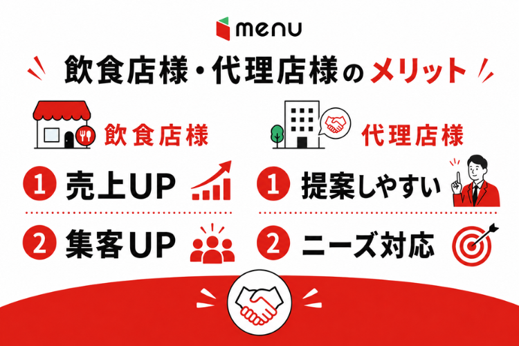 menu提案で飲食店支援と代理店収益化を同時に狙える！