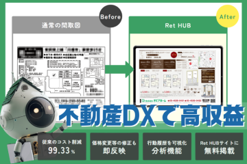 図面と物件サイトを5分で自動生成する不動産DXクラウド「Ret HUB」代理店募集のメイン画像
