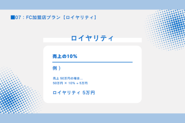 売上比例型ロイヤリティだから初期売上でも始めやすい！