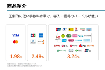 決済手数料1.98%。数字で勝てる代理店商材