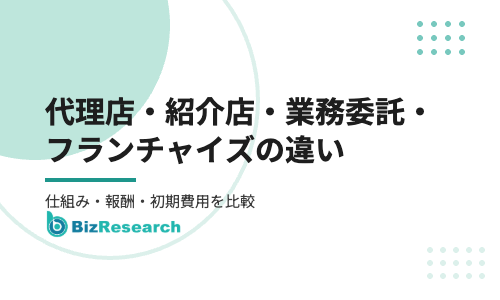 代理店・紹介店・業務委託・フランチャイズの違いとは？契約タイプ別の仕組み・報酬・初期費用を比較【2026年最新】