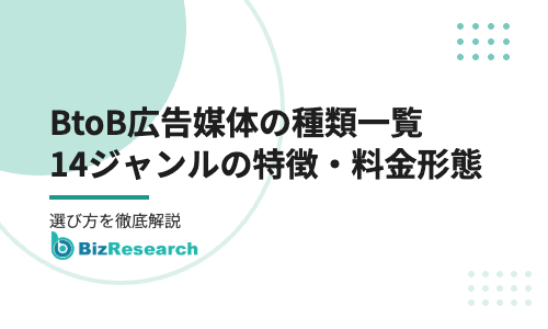 BtoB広告媒体の種類一覧【2026年最新】14ジャンルの特徴・料金形態・選び方を徹底解説