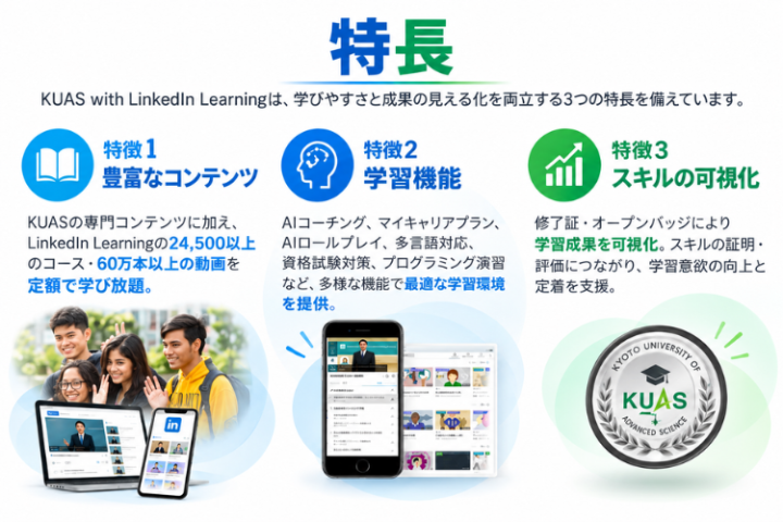 豊富な講座・AI学習支援・スキル証明をまとめて提供