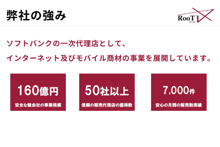 年商160億円グループ×一次代理店直下。安心の販売基盤で始める通信ビジネス。