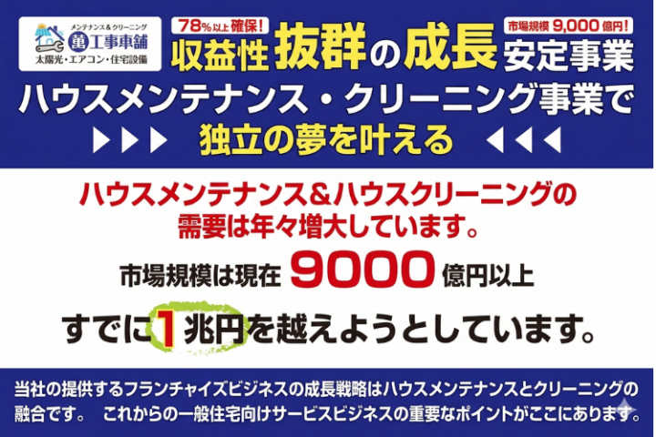 1兆円市場へ拡大する清掃事業！