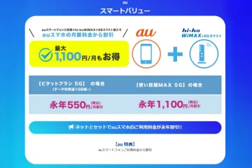 「auユーザー必見!最大1,100円割引で契約率アップ」