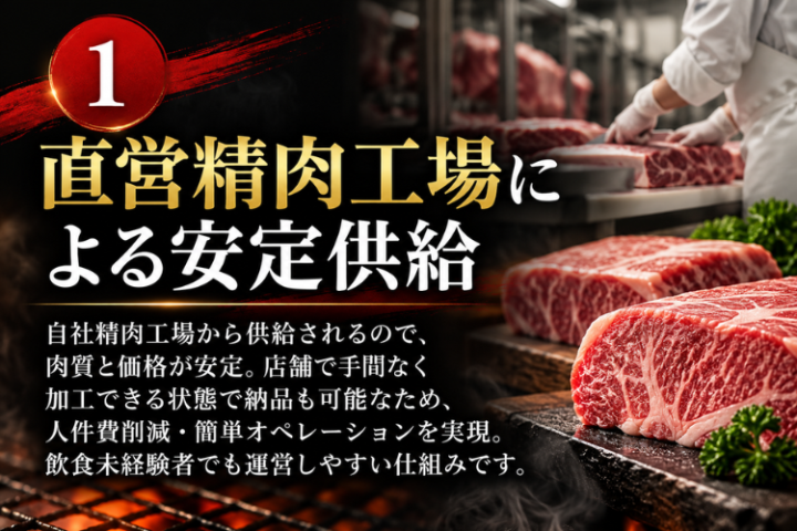 肉の安定供給までそのまま引き継ぐ、1店舗限定のFC