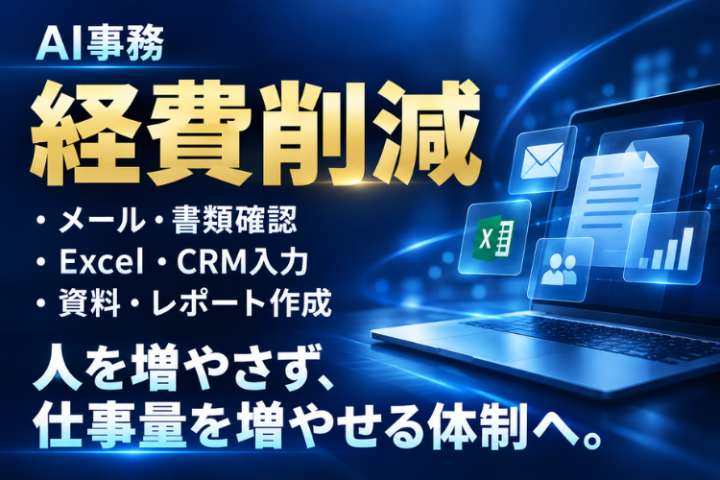 AI事務で定型業務を効率化。人を増やさず仕事量を増やす体制へ。